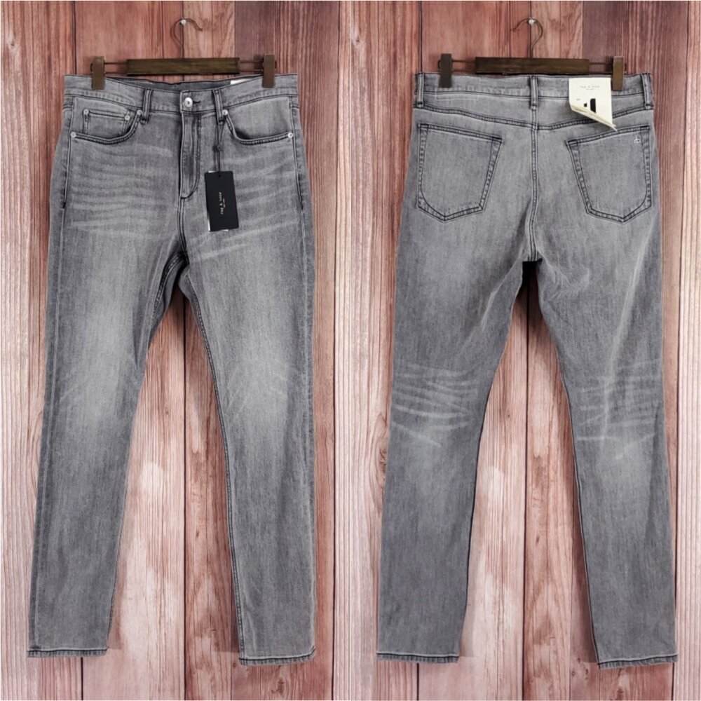 NWT Rag & Bone Mens Size 34X32 Fit 1 Skinny Aero Stretch Jeans Greysail $225